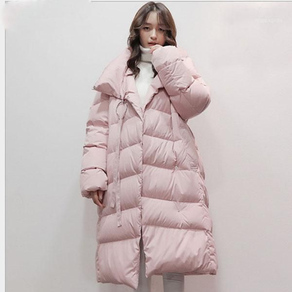 

2019 winter black pink color duck down jacket women long coat warm parkas thick female warm clothes outerwear coats1
