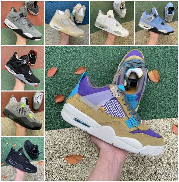 

university blue 4 4s mens basketball shoes sail white oreo metallic purple black cat bred shimmer cactus jack men women sneakers us 5.5-13{c