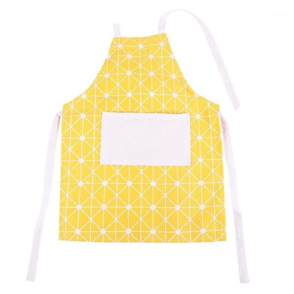 

aprons -2 pack cotton parent-child apron kitchen cafe studio bakery drawing baking fabric (yellow)1