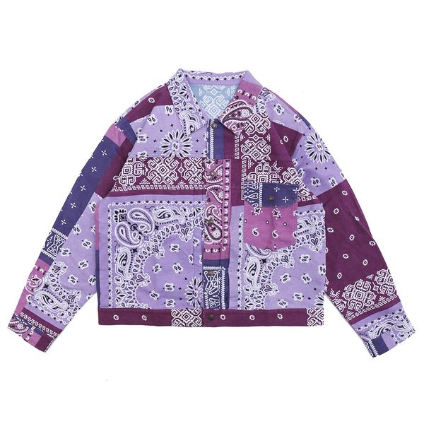 

bandana patchwork durable wearing jackets men women turn-down collar men's jacket, Black;brown