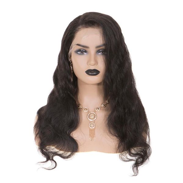 

sevengirls body wave lace front wigs natural hairline with baby hair remy hair lace wigs brazilian human ing, Black;brown