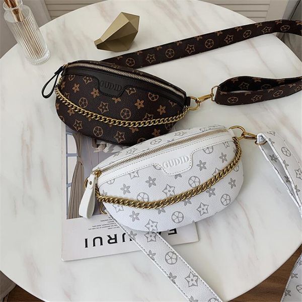 

2020 new handbag purses chest bags flower printing crossbody bag chain waist bags 2 colors sale