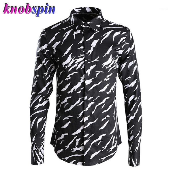 

brand camouflage print shirt men black slim camisas masculina long sleeve business male dress shirts plus size pure cotton1, White;black