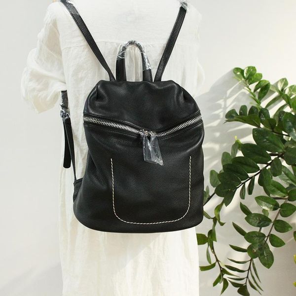 

designer backpack women genuine leather preppy style shoulder school bags for teenagers daily holiday knapsack travel backpacks