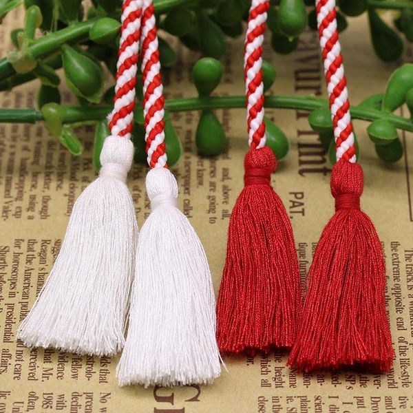 

1pcs mixed red white cotton tassel window curtain rope home decor clip living room curtain tassel tieback home curtain holder h qylpdq