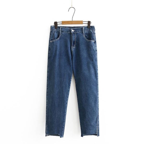 

women's jeans plus size xl-4xl stretchable casual large slim blue denim pants