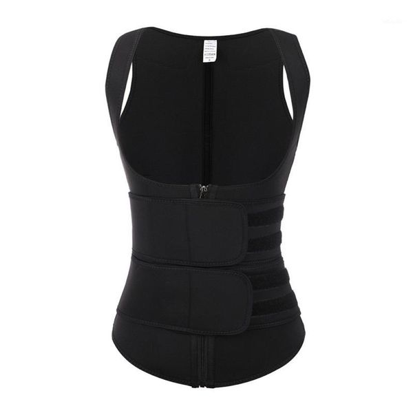 

waist support women trainer corset zipper hook shapewear double control body shaper tummy fat burning cincher1, Black;gray