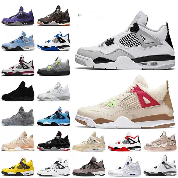 

jumpman 4s 4 mens basketball shoes jordon red thunder university blue black cat ts travis military camo infrared oreo sail blue wild things