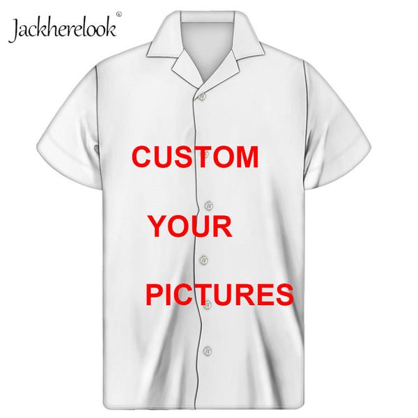 

jackherelook dropshipping cuban guayabera shirt for men's casual summer custom image short sleeve men clothing beach shirts 1022, White;black