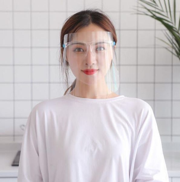 

designer mask transparent full face cover oil-splash proof anti-uv protective faceshield with glass frame anti-fog eye face masks