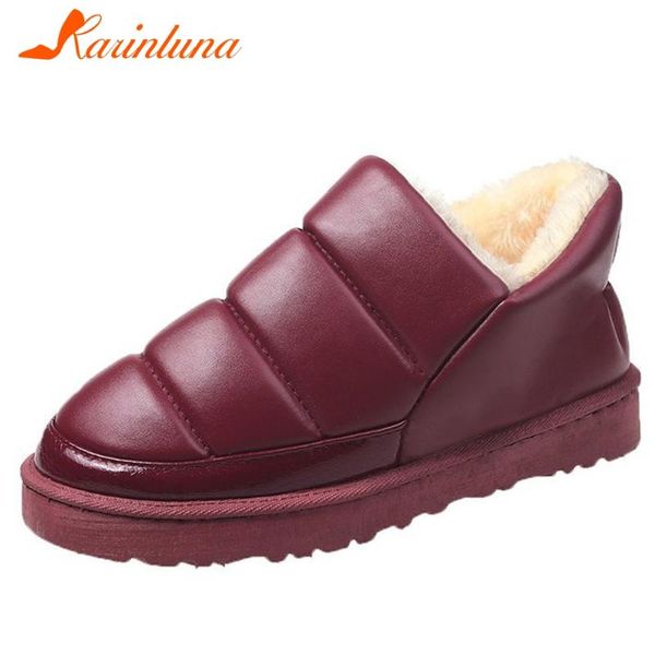 

karin large size 35-40 snow winter warterproof plush round toe falt low heels keep warm ankle boots female slip-on, Black