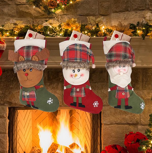 

the latest christmas stocking 48cm, stereoscopic giant christmas socks, christmas tree ornaments, candy bag socks, ing