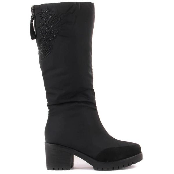 

boots guja-black color beads decorated women 's