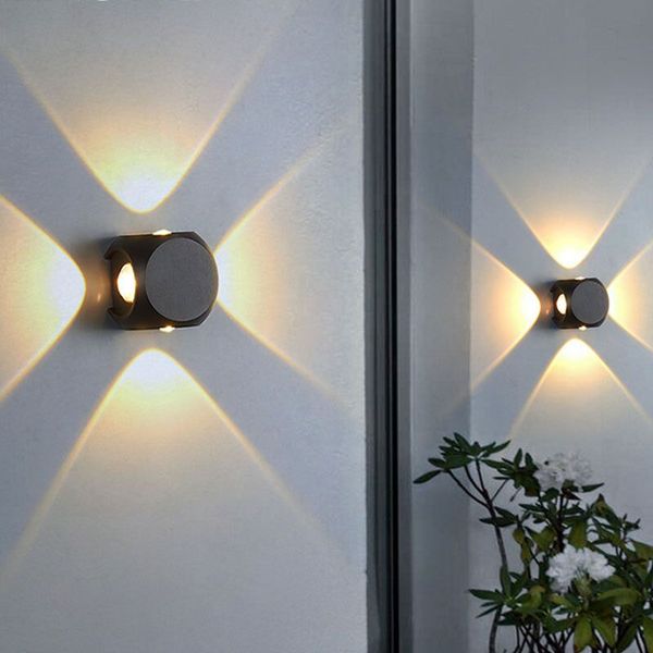 

led garden wall lamp light balcony light fixture ip65 four directions ,for outdoor dwaterproof water interior decoration hallway lighting