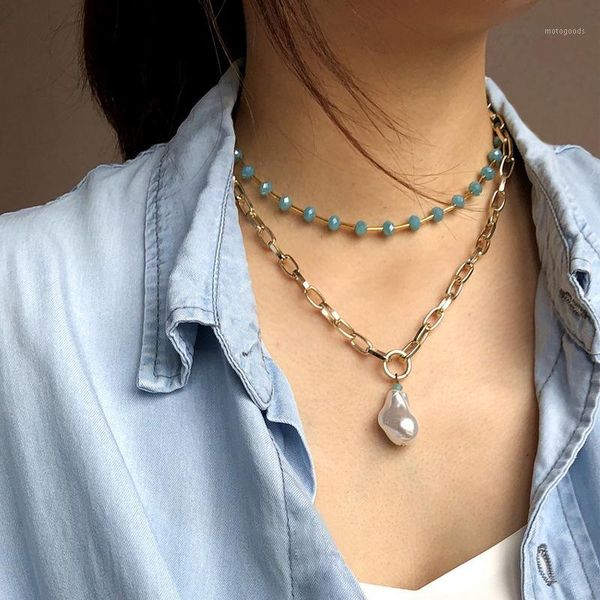 

pendant necklaces artilady pearl layer necklace for women choker chain 2021 fashion jewelry colar nekclaces wholesale gift girl1, Silver