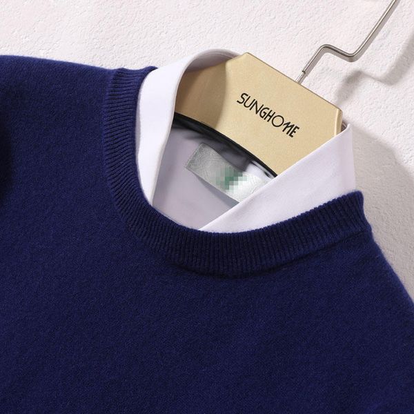 

2021 man shirt 100% cashmere malha pullovers winter new mode oneck 10 shirts for men clothes j964, Black