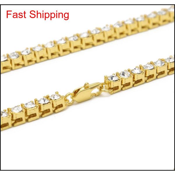 

gold chain 1 row simulated diamond hip-hop necklace chain 18inch 20inch 24inch 30inch hip hop mens gold tone iced qylhqb nana_shop, Black