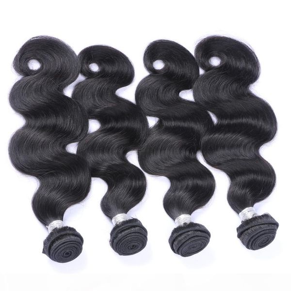 

9a brazillian body wave unprocessed virgin human hair extensions wet and wavy brazilian hair weave 3 4 5 bundles, Black