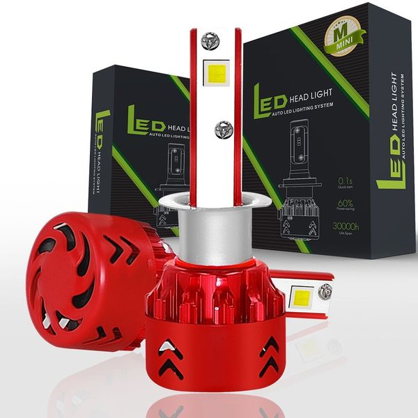 

mini car led headlight bulbs conversion kit h1 60w 6000k 9600lm white plug & play car lamp assembly