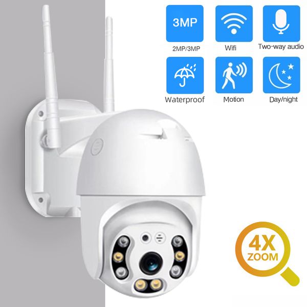 

sdeter 3mp security wifi camera outdoor 1080p ptz speed dome wireless ip camera cctv pan tilt 4xzoom ir network surveillance p2p