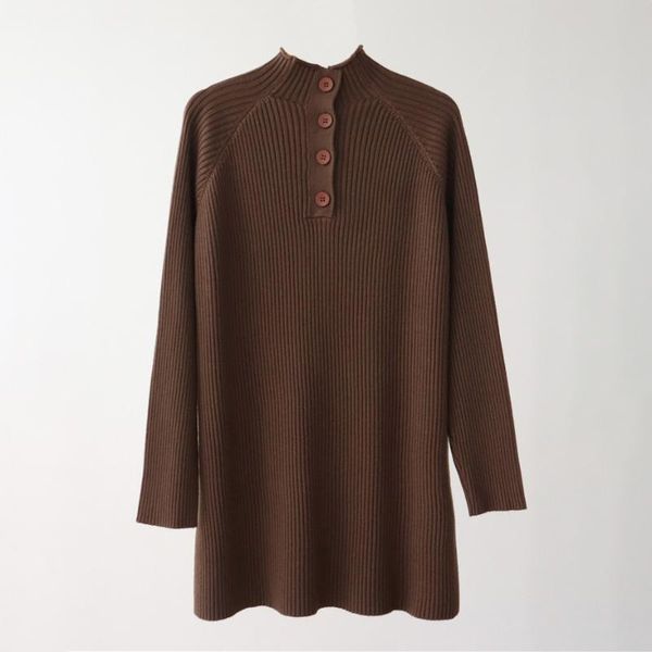 

long sweater women winter henley mock neck pullover jumper ribbed tunic sweaters, White;black