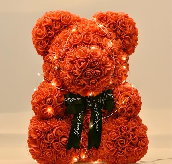 

40cm foam with bear flower gift roses rose gift box for teddy day lovely led year soap artificial valentine's of gifts bear new wmtxr