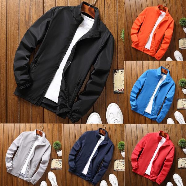 

men's autumn winter jackets casual-coats slim male autumn pure color plus size zipper outdoor sport jacket coat#g35, Black;brown