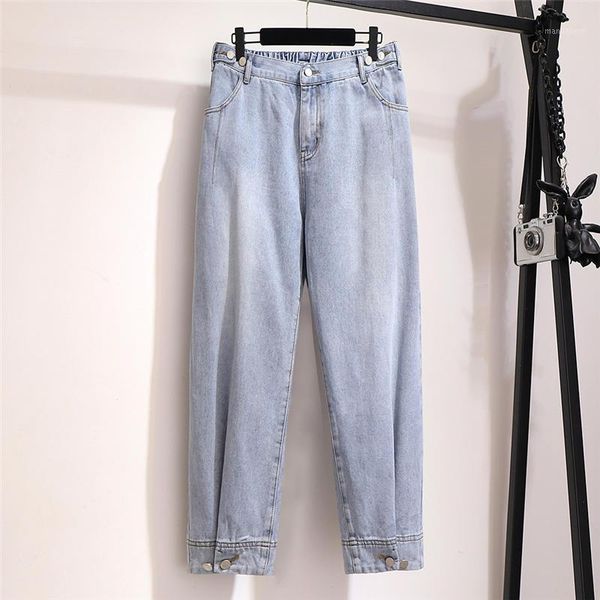 

boyfriend jeans for women clothes casual denim pants stretch plus size high waist jeans femme streetwear loose mom q23601, Blue