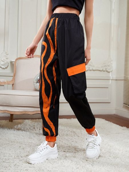 

x noÃ©-liam graphic print cargo pants r6qo#, Black;white