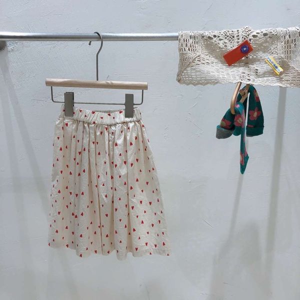 

2021 artist children's clothing new girls' spring 110-150 korean cute little love skirt, Blue