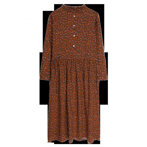 

casual autumn and summer women's clothes 2020 elegant printed retro ladies with turtlenecks cotton and linen dressed plus size 5xl, Black;gray