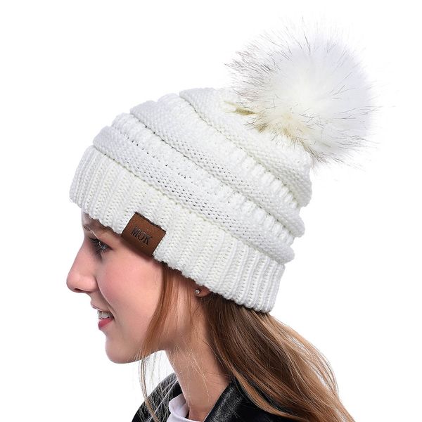 Handmade jovens senhoras inverno kep de malha chapéu chapéus chapéus 6 cor gorros marca beanie crânio tampões boné