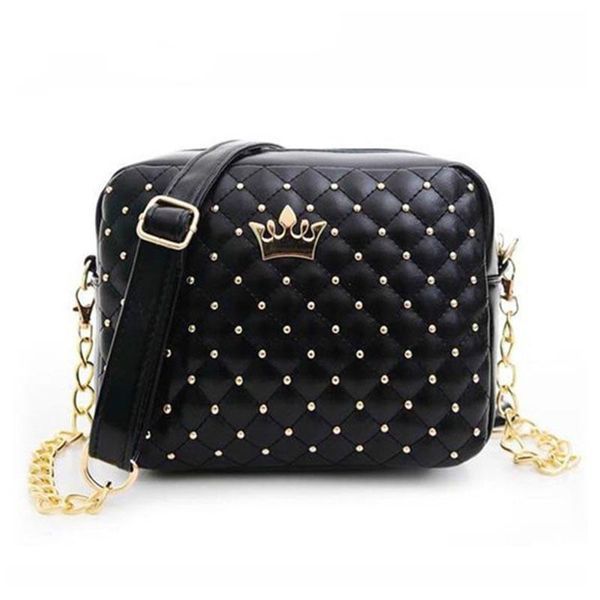 

sammons 2020 women bag fashion women messenger bags rivet chain shoulder bag pu leather crossbody quiled crown bags