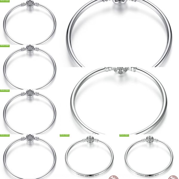 

diy sterling silver chain round snake bone pendant bracelet diy braceletcharm s925 solid silver basic chain bracelet utekh, Golden;silver