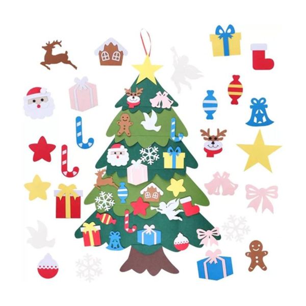 

diy felt christmas tree decoration hook and loop 3d three-dimensional christmas tree children party supplies 95x70cm tb sale