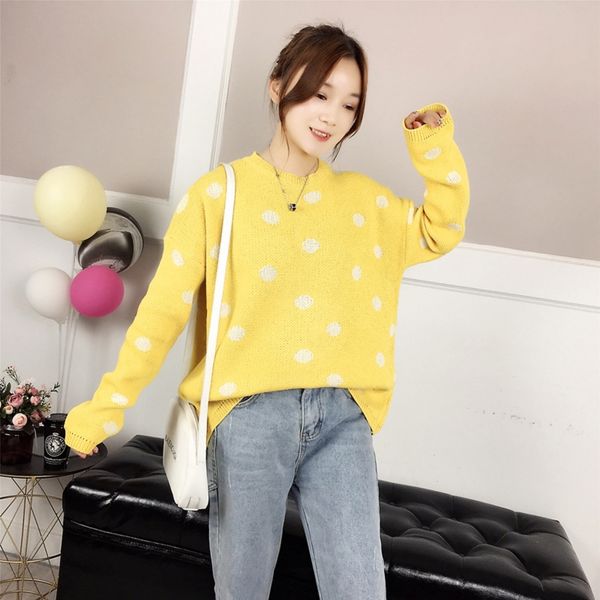 

eya3s lazy свитер небольшой свежий ветер осень зима свитер sweater2019 новый сладкий рыхлую корейский онлайн красных женщин d9x6g, White;black