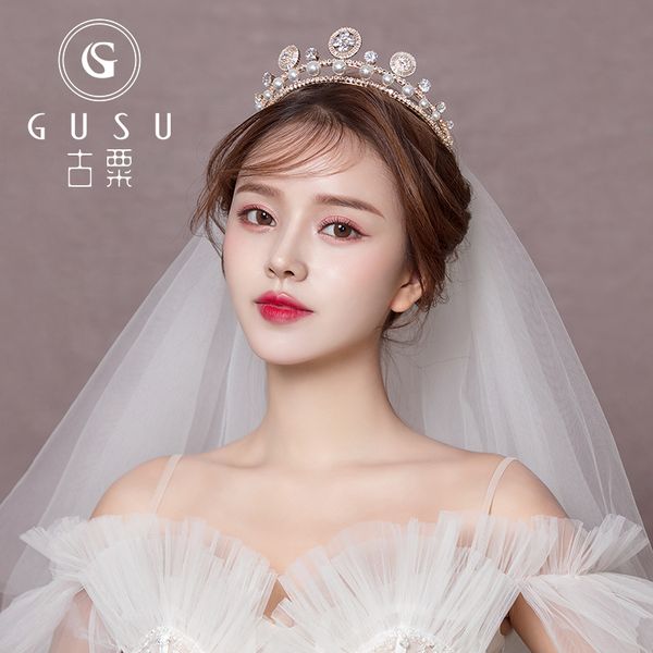 

bride headdress female mori xianmei hair ornament luxury atmosphere super immortal toast dress wedding crown, Silver