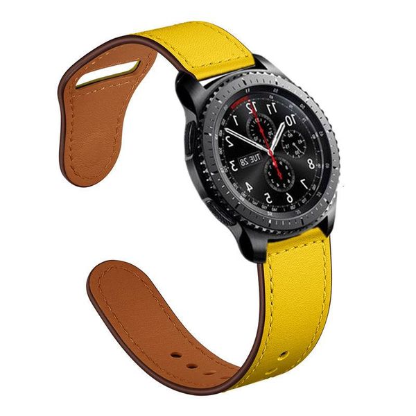 

22 мм кожаная лента для samsung galaxy watch 46 мм ремешок шестерня s3 пограничный браслет bracteb bdand huawei часы gt 2 ремешок 46 мм sqcw, Black;brown