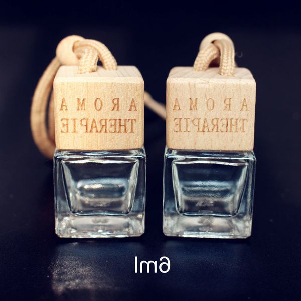 

transparent glass bottle with wooden lid for car 6 ml, 10 units per batch