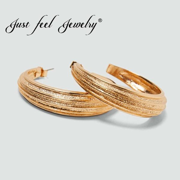 

just feel unique circle hoop earrings 2021 trendy punk gold color simple open round jewelry statement party earring for women, Golden;silver