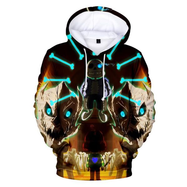 

undertale game hoodies men/women 2021 fashion sweatshirts long sleeve hoodies design sans pattern 3d printing tracksuits, Black