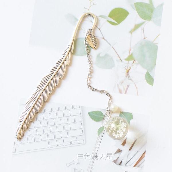 

dried flower specimen bookmark vintage feather reading mark metal book clip hanging beautiful bookmark for book tassel bbybrv lipper