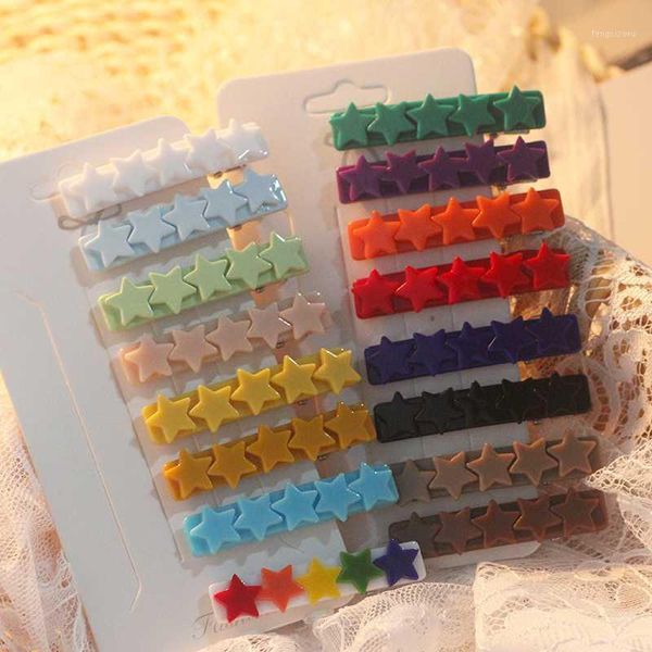

hair accessories stars simple design acrylic barrettes clips ins sweet star hairpin multiple colors children accessories1, Slivery;white