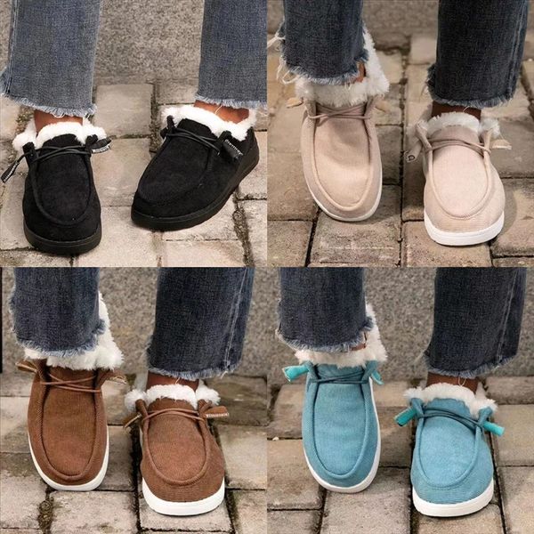 

hlht0 fashion men's winter ankle plush plus velvet boots waterproof australia cotton boot non-slip safety cotton british casual shoes, Black