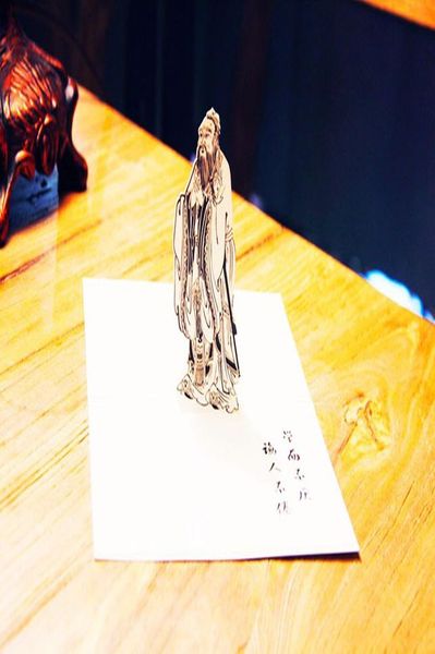 

3d лазерная вырезать ручной работы резьба китайская учительница конфуция бумаги пригласительная открытка открытка дня преподавательский день