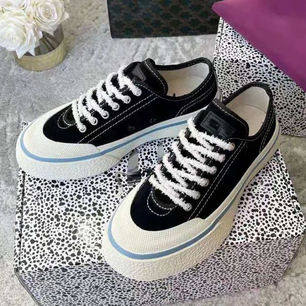 

designer women shoes laguna canvas sneakers vulcanized rubber sole casual, versatile and fashionab luxury outdoor sports shoe, Black