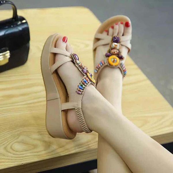 

classics women's sandalsfashion beach thick bottom sandals alphabet lady sandals leather high heel shoes 07 p257, Black