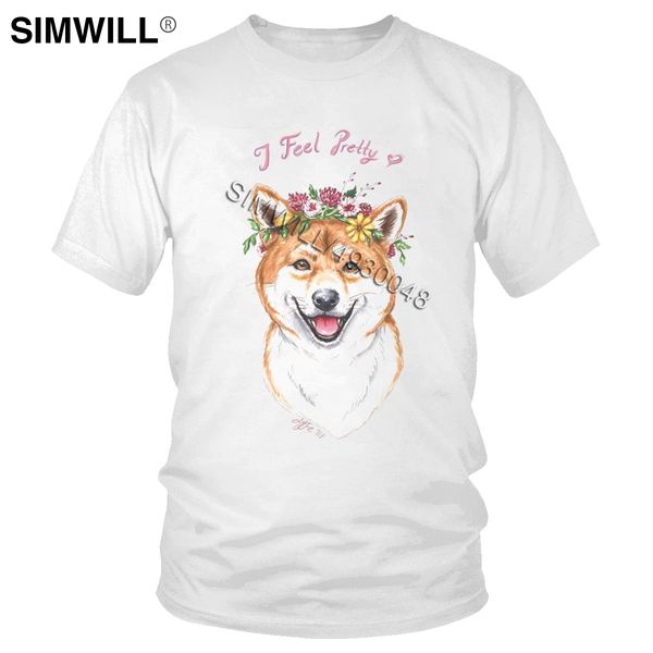 

trendy new arrival men's i feel pretty dog tee short sleeves kawaii shiba graphic wholesale sport hooded sweatshirt hoodie men t shirt
