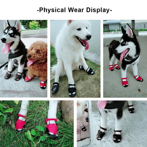 

winter dog shoes warm pet dog boots waterproof puppy dog rain snow booties socks reflective for small large footwear wmtvaj