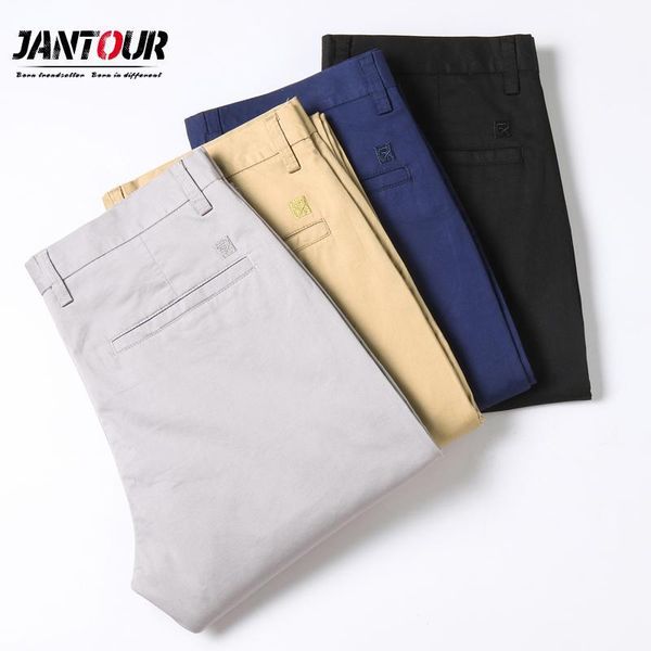 

2020 summer pants men fashion business stretch men chinos trousers casual black cotton pants pentalon homme mens size 40 421